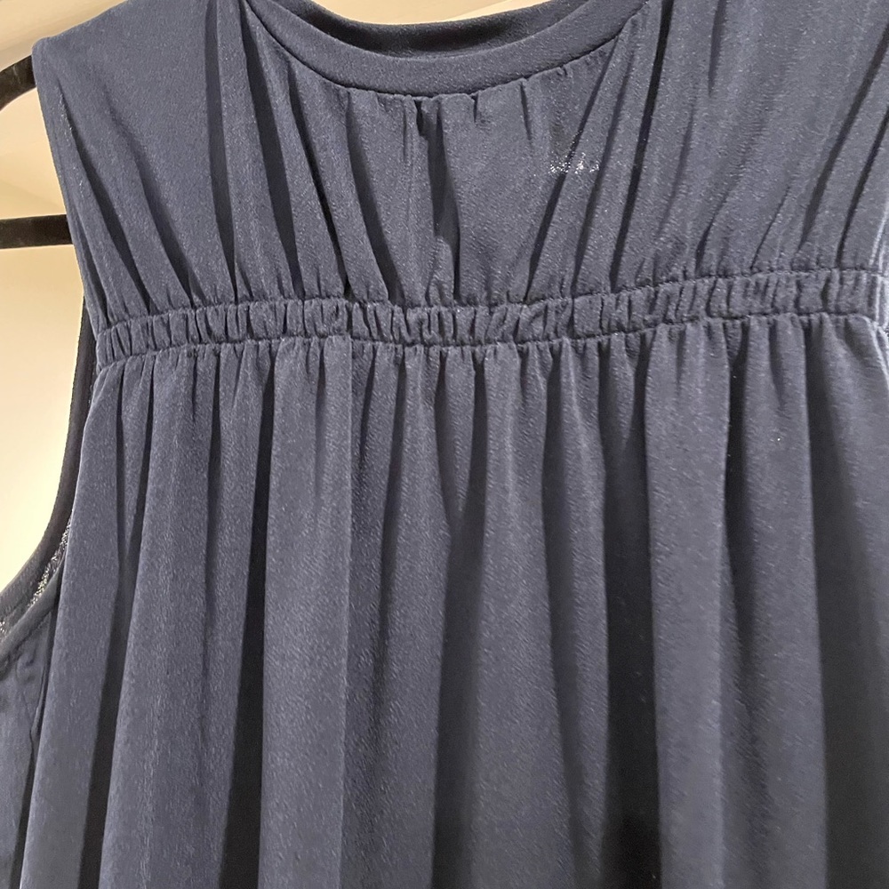 Banana Republic Navy Ruched Tank -‎ M - Picture 2 of 2